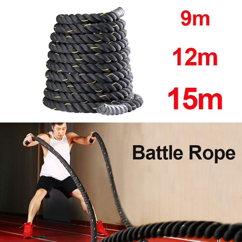 9M/12M/15M Fitness Battle Rope - Crossfit Equipment recension och pris
