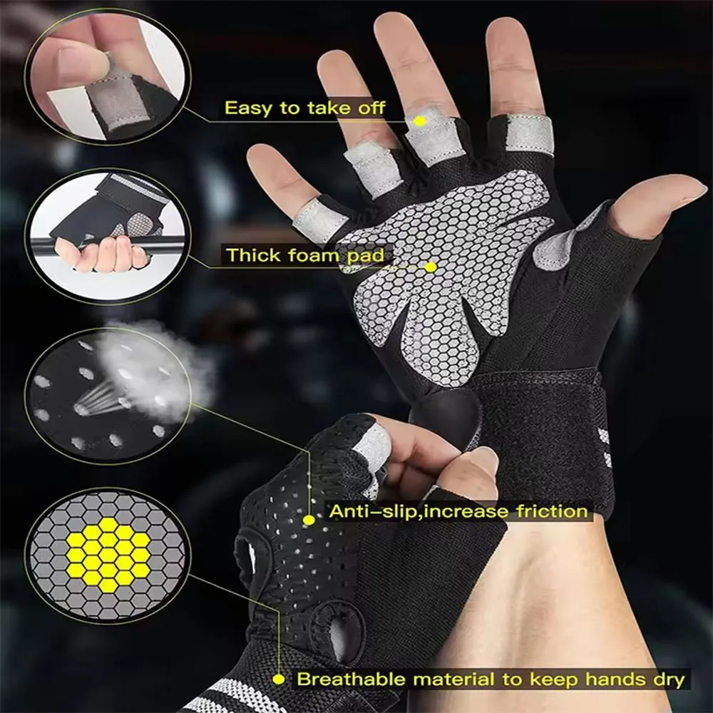 1Pair Half Finger Gym Fitness  - Crossfit Training Gear recension och pris